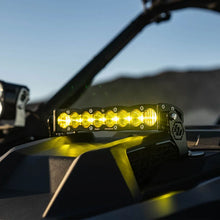Load image into Gallery viewer, Baja Designs Polaris Pro-R S8 10in Hood Mount Kit - Amber - Side View