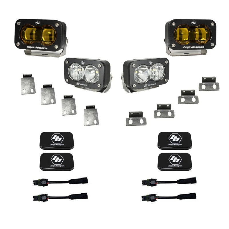 Baja Designs S2 SAE Pro Fog Pocket Light Kit fits 2022-2025 Ford Bronco RAPTOR / 2021-2025 Ford F-150 RAPTOR - Side View
