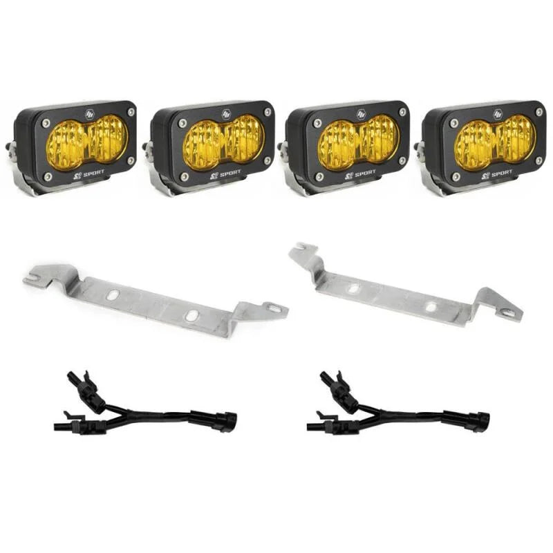 Baja Designs S2 Sport Dual Fog Pocket Light Kit - Baja Amber fits Toyota Tacoma / 2024-2025 Toyota Tacoma LIMITED - Side View