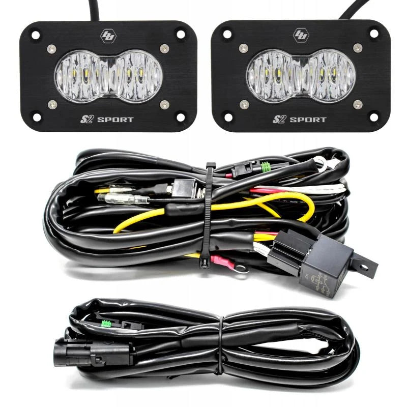 Baja Designs S2 Sport Flush Mount Work/Scene Pattern LED Work Light - Clear - Side View