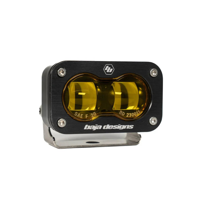 Baja Designs Universal S2 SAE Spot LED (Pair) - Amber - Side View