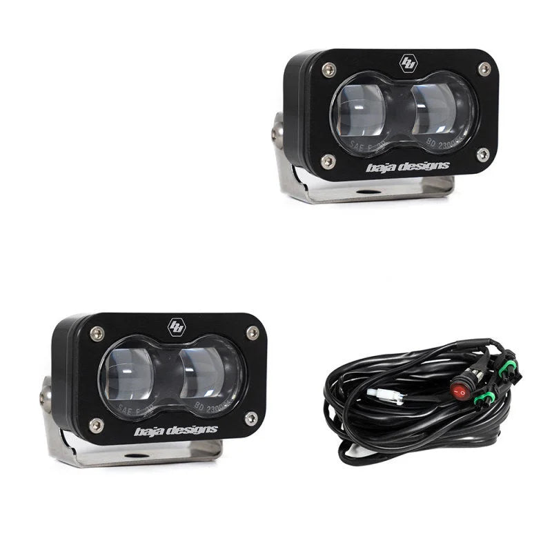 Baja Designs Universal S2 SAE Spot LED (Pair) - Clear - Detail View