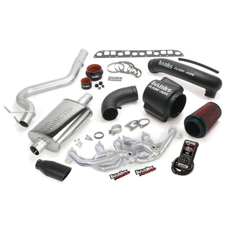Banks Power 00-03 Jeep 4.0L Wrangler PowerPack System - SS Single Exhaust w/ Black Tip - Main Product View