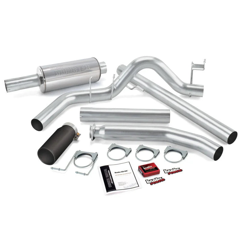Banks Power 02 Dodge 5.9L Std Cab Git-Kit - SS Single Exhaust w/ Black Tip - Side View