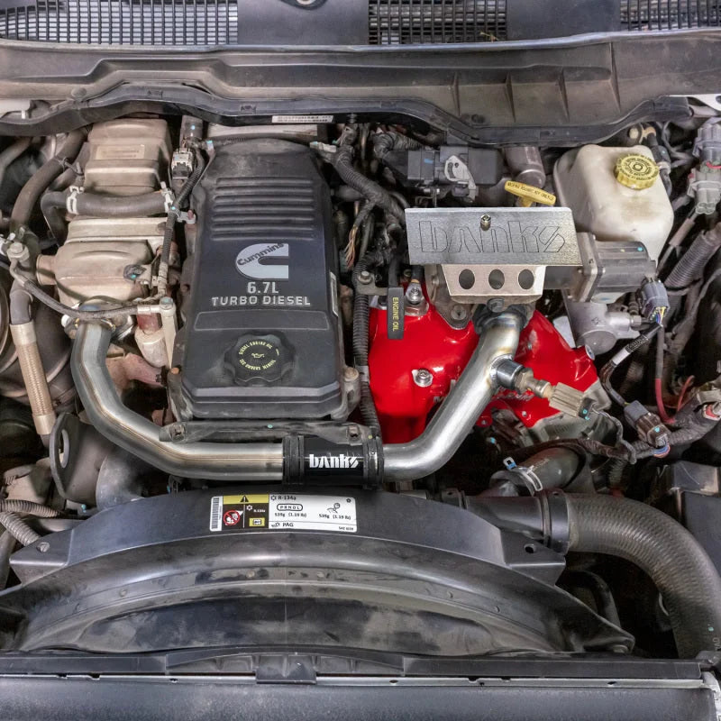 Banks Power 07.5-12 Ram Cab Chassis 6.7L Diesel Monster-Ram Intake System w/Fuel Line - Natural - Side View