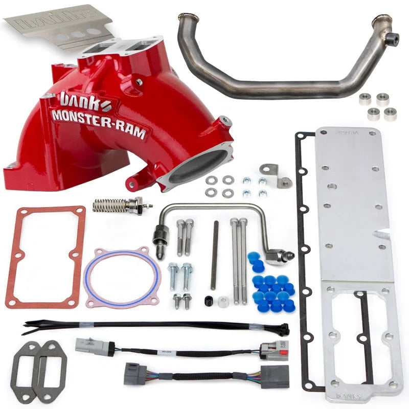 Banks Power 07.5-12 Ram Cab Chassis 6.7L Diesel Monster-Ram Intake System w/Fuel Line - Red - Installation View