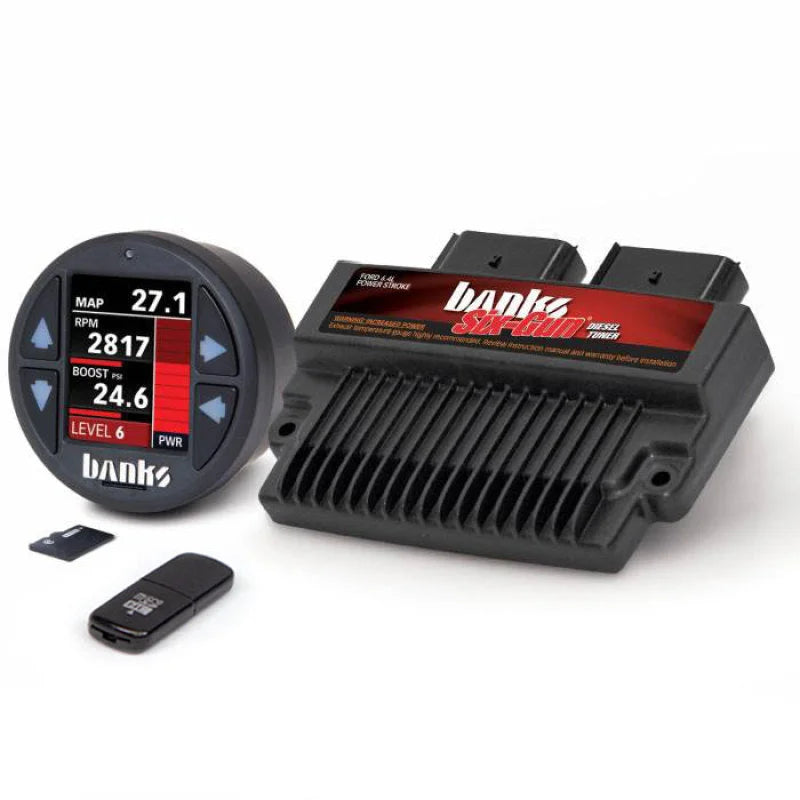 Banks Power 08-10 Ford F-250/F-350/F-450 6.4L Six-Gun Diesel Tuner w/ iDash-1.8 DataMonster - Side View