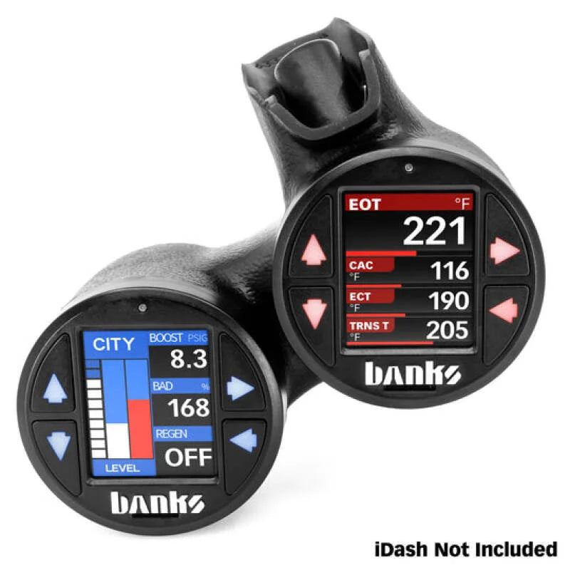 Banks Power 11-16 Ford Super Duty iDash Stealth Dual Gauge Pod Mount - Side View
