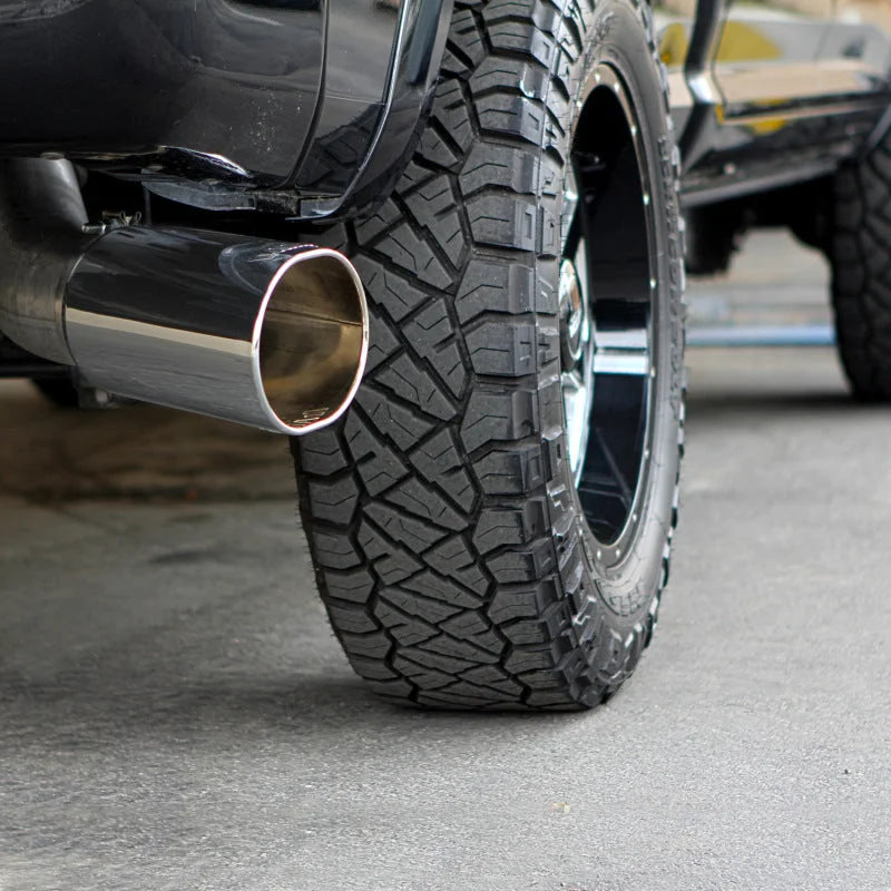 Banks Power 13-18 Dodge Ram 6.7 5in Monster Exhaust System - Single Exhaust w/ Chrome Tip - Side View
