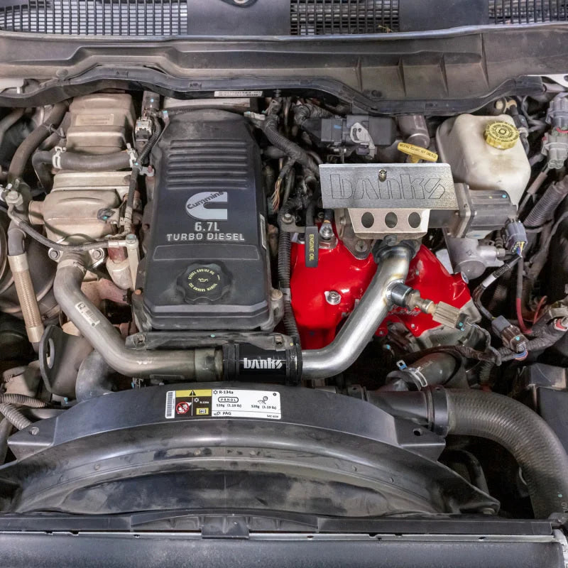 Banks Power 13-18 Ram 3500/4500/5500 6.7L Diesel Monster-Ram Intake System w/Fuel Line - Natural - Side View