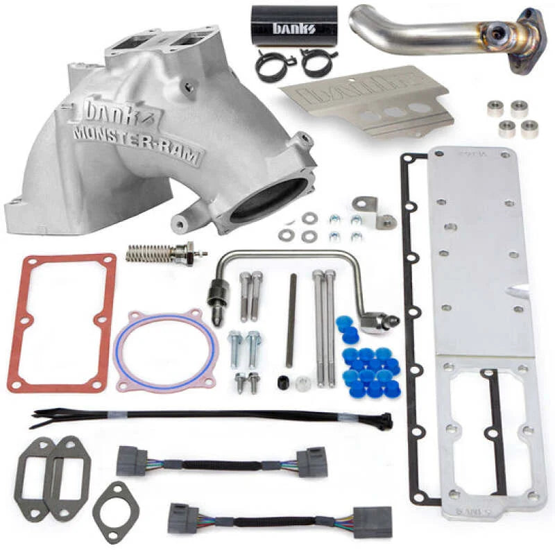 Banks Power 13-18 Ram 3500/4500/5500 6.7L Diesel Monster-Ram Intake System w/Fuel Line - Natural - Back View