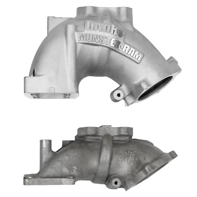 Banks Power 13-18 Ram 6.7L Monster-Ram Intake System Gen-2 w/Fuel Line - Natural w/Heater System - Side View