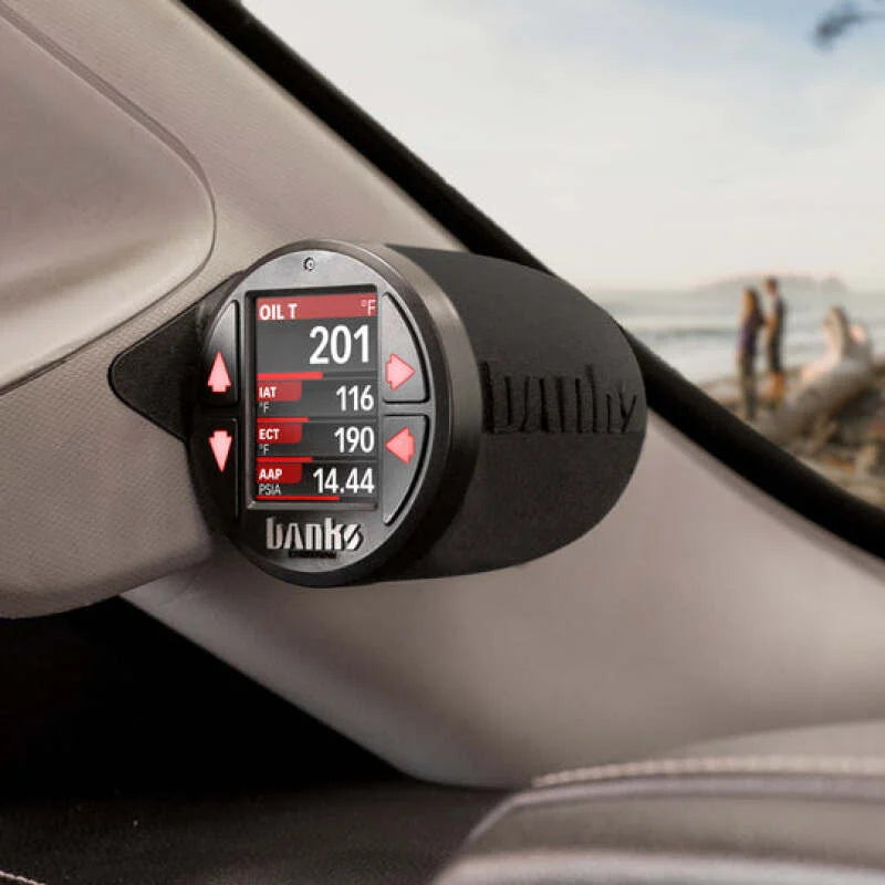 Banks Power 15-19 Chevy/GMC 2500/3500 iDash Stealth Pod Mount - Single Gauge - Back View