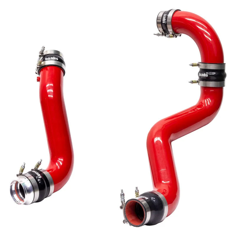 Banks Power 17-19 Chevy/GMC 2500HD/3500HD Diesel 6.6L Boost Tube Upgrade Kit - Red - Side View
