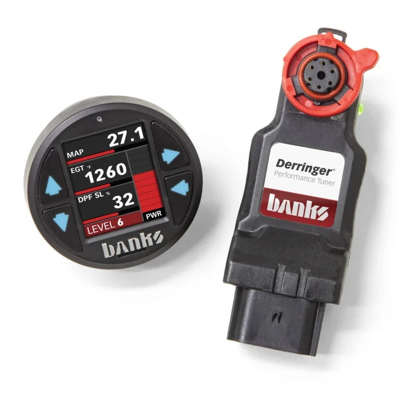 Banks Power 17-19 GM 2500 6.6L L5P Derringer Tuner (Gen 2) w/ 1.8in iDash - Back View
