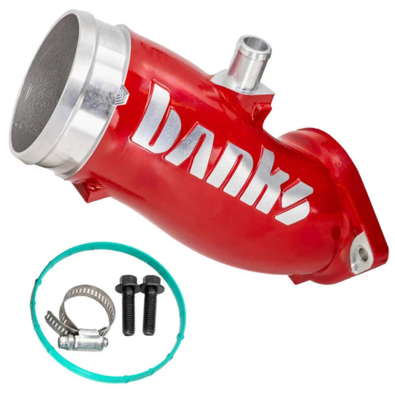 Banks Power 17-24 Chevrolet/GMC 2500/3500 6.6L Duramax L5P Monster-Ram Turbo Inlet Elbow - Red - Back View