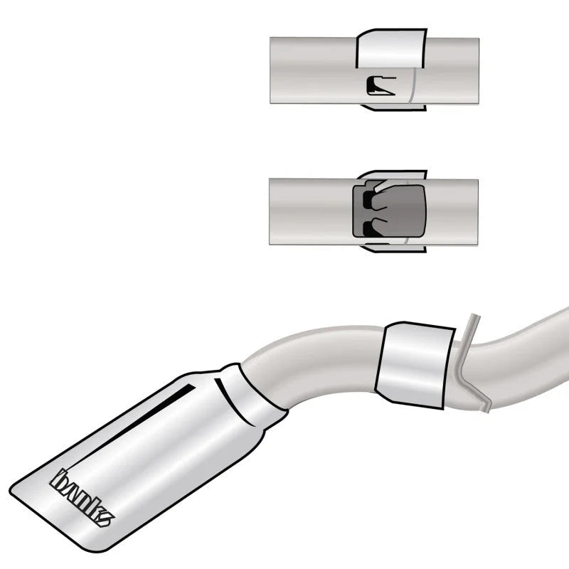 Banks Power 17+ GM Duramax L5P 2500/3500 Monster Exhaust System - SS Single Exhaust w/ Chrome Tip - Back View
