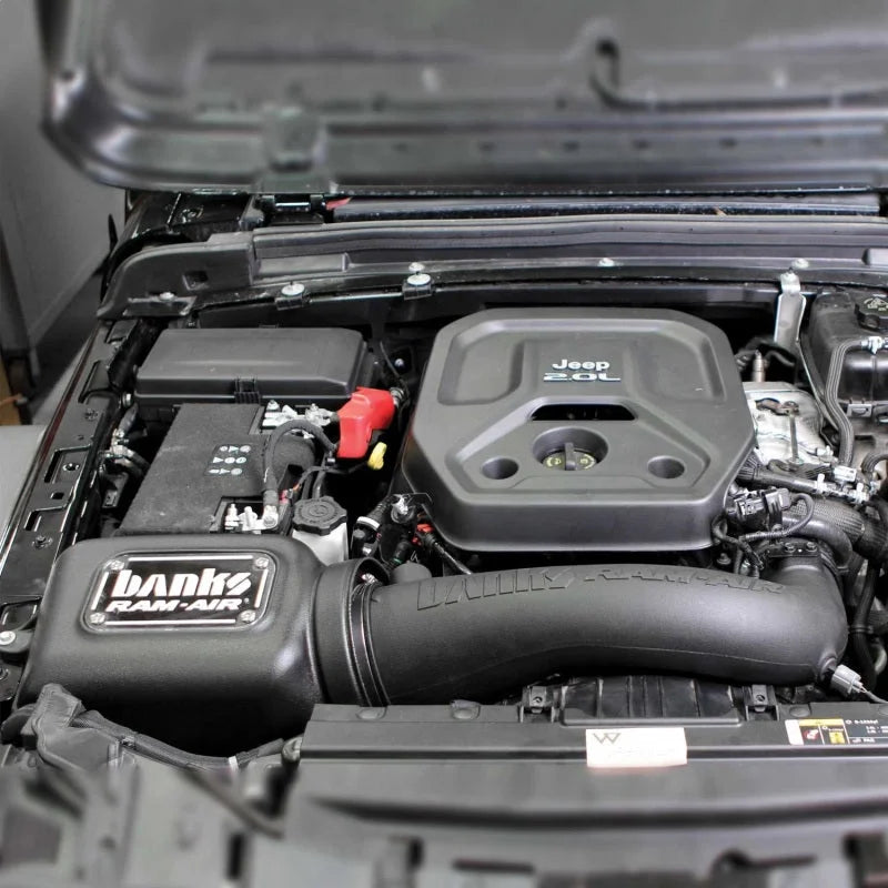 Banks Power 18-21 Jeep 2.0L Turbo Wrangler (JL) Ram-Air Intake System - Installation View