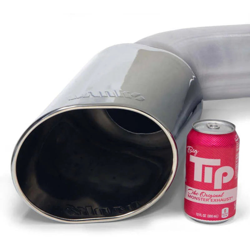 Banks Power 19-23 Dodge RAM Monster Exhaust 5.0in Single 6.7L MCSB DRW w/ SideKick S/S Chrome Tip - Back View