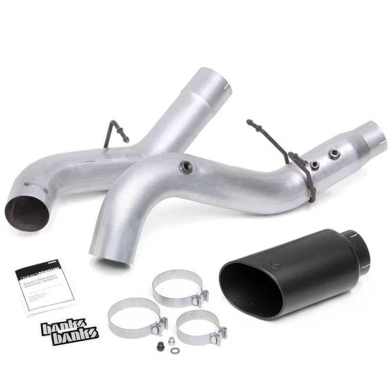 Banks Power 20-21 Chevy/GMC 2500/3500 6.6L Monster Exhaust System - Black Tip - Side View