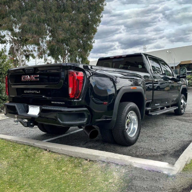 Banks Power 20-23 Chevy/GMC Duramax DRW Crew Cab 5.0in Monster Exhaust w/ Black Tip - Installation View