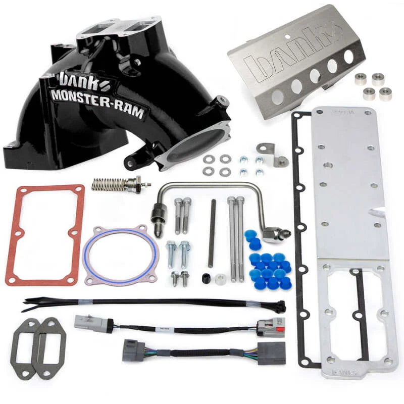 Banks Power 2007.5-2012 Ram 6.7L Monster-Ram Intake System Gen-2 w/Fuel Line - Black w/Heater System - Installation View