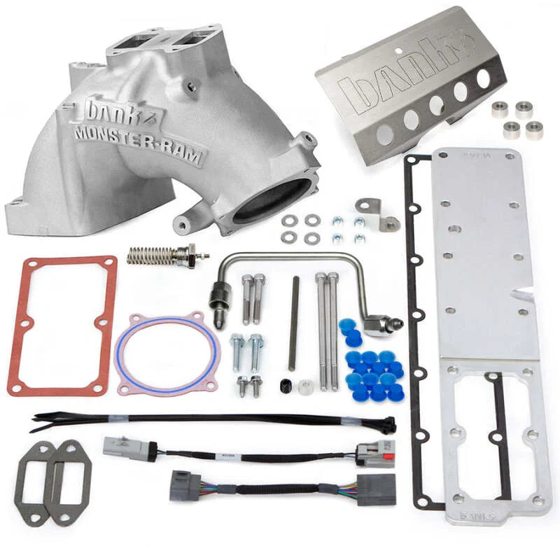 Banks Power 2007.5-2012 Ram 6.7L Monster-Ram Intake System Gen-2 w/Fuel Line-Natural w/Heater System - Installation View