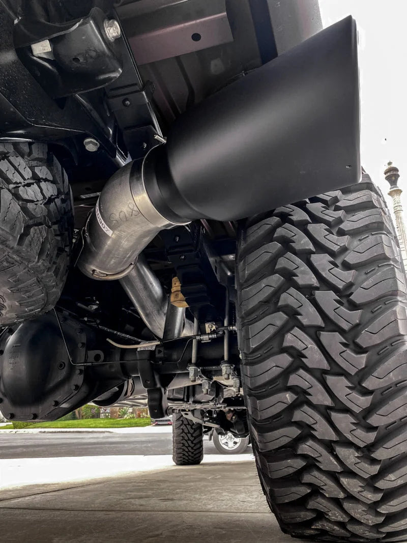 Banks Power 2017 Ford 6.7L 5in Monster Exhaust System - Single Exhaust w/ Black Tip - Back View