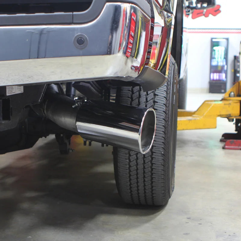 Banks Power 2017 Ford 6.7L 5in Monster Exhaust System - Single Exhaust w/ Chrome Tip - Installation View