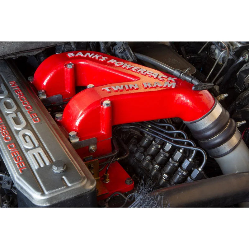 Banks Power 94-98 Dodge 5.9L Non-EGR Twin-Ram Manifold System - Installation View