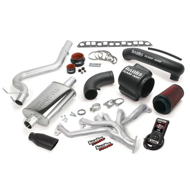 Banks Power 98-99 Jeep 4.0L Wrangler PowerPack System - SS Single Exhaust w/ Black Tip - Main Product View