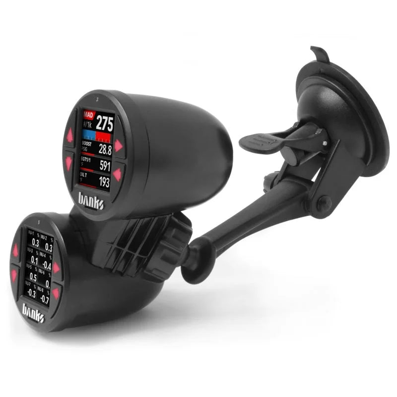 Banks Power Dual Gauge Pod Suction Mount For iDash 1.8 And 52mm Gauges - Side View