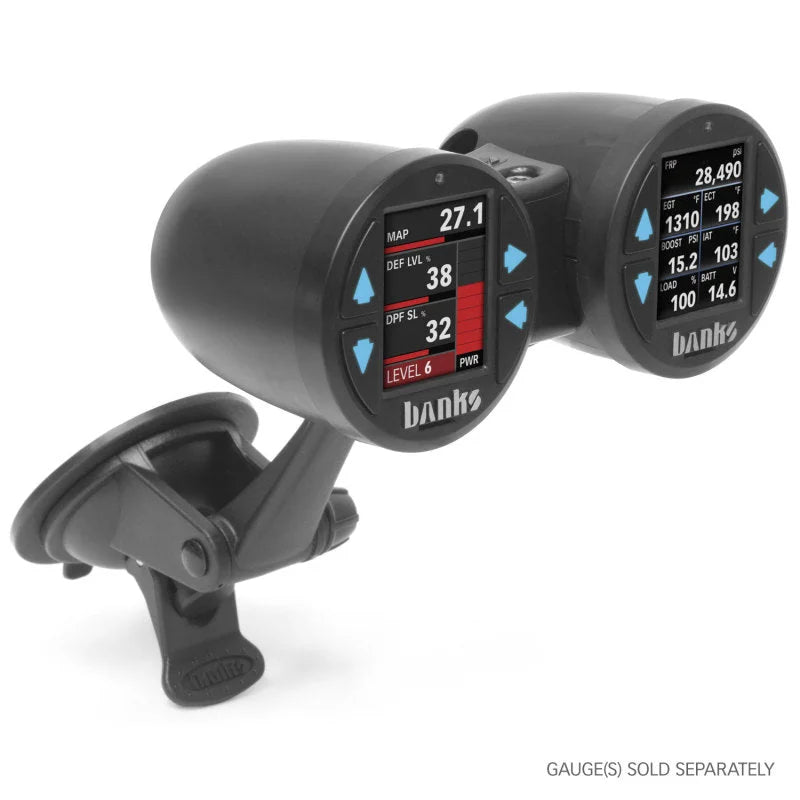 Banks Power Dual Gauge Pod Suction Mount For iDash 1.8 And 52mm Gauges - Installation View