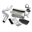 Load image into Gallery viewer, Banks Power Monster Exh Sys - SS Single Exh w/ Blk Tip fits 2000-2003 Jeep Wrangler 2.5/4.0L w/ 2-bolt CAT - Back View