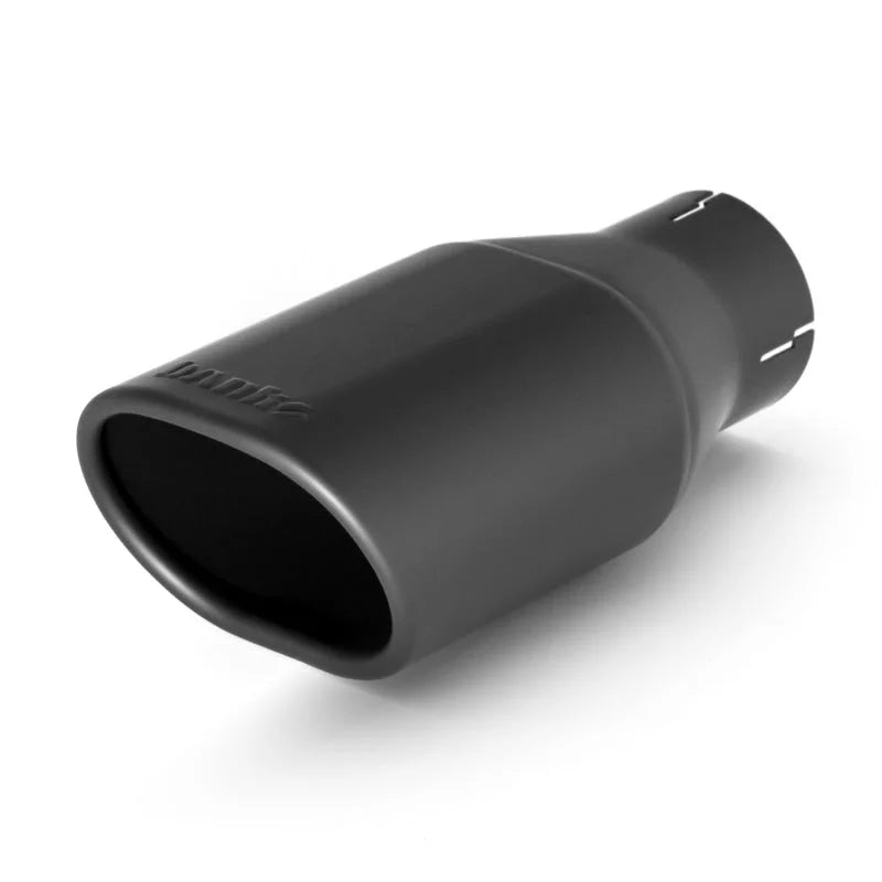 Banks Power Tailpipe Tip Kit - SS Obround Angle Cut - Chrome - 3in Tube - 3.75in X 4.5in X 11.5in - Side View