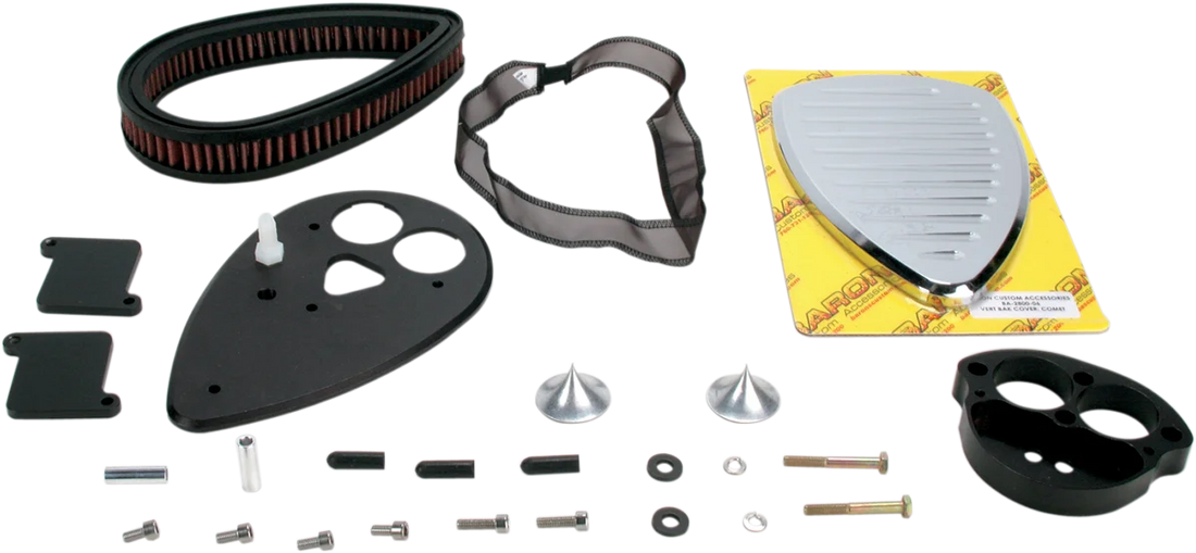 Baron Custom Accessories Big Air Kit - Comet - Chrome BA-2070-06 - Back View