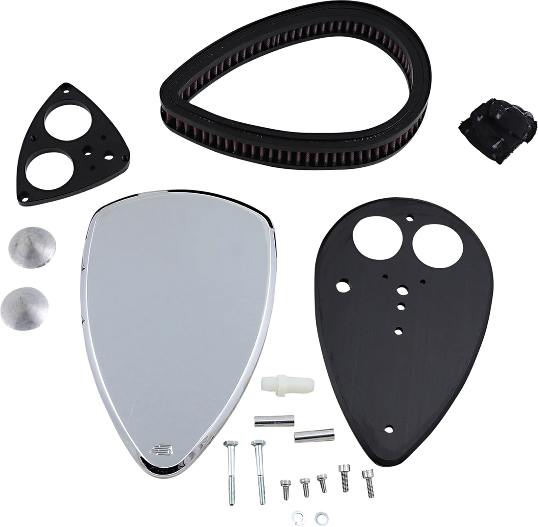 Baron Custom Accessories Big Air Kit - Smooth - Chrome BA-2013-00 - Side View