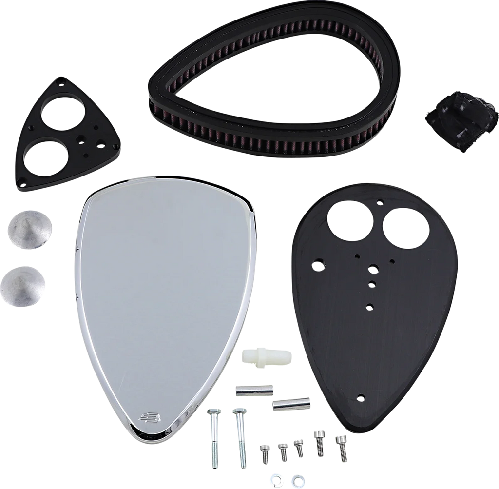 Baron Custom Accessories Big Air Kit - Smooth - Chrome BA-2013-00 - Side View