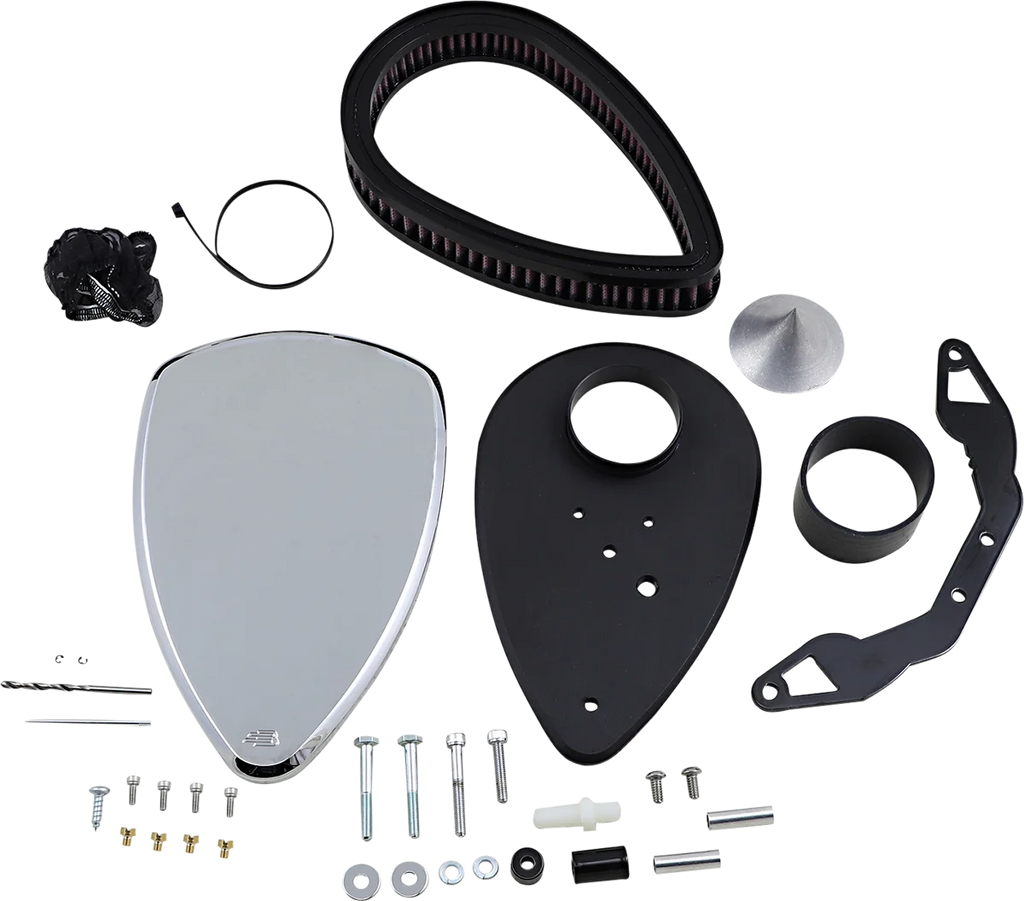 Baron Custom Accessories Big Air Kit - Smooth - Chrome BA-2020-00 - Side View