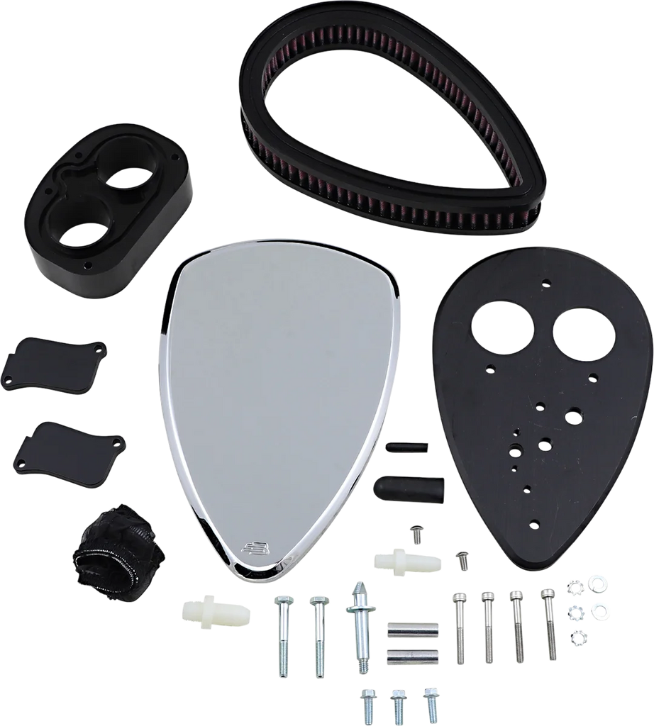 Baron Custom Accessories Big Air Kit - Smooth - Chrome BA-2060-00 - Side View