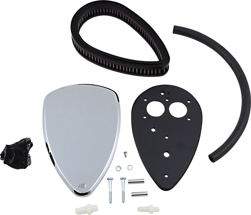 Baron Custom Accessories Big Air Kit - Smooth - Chrome BA-2074-00 - Side View