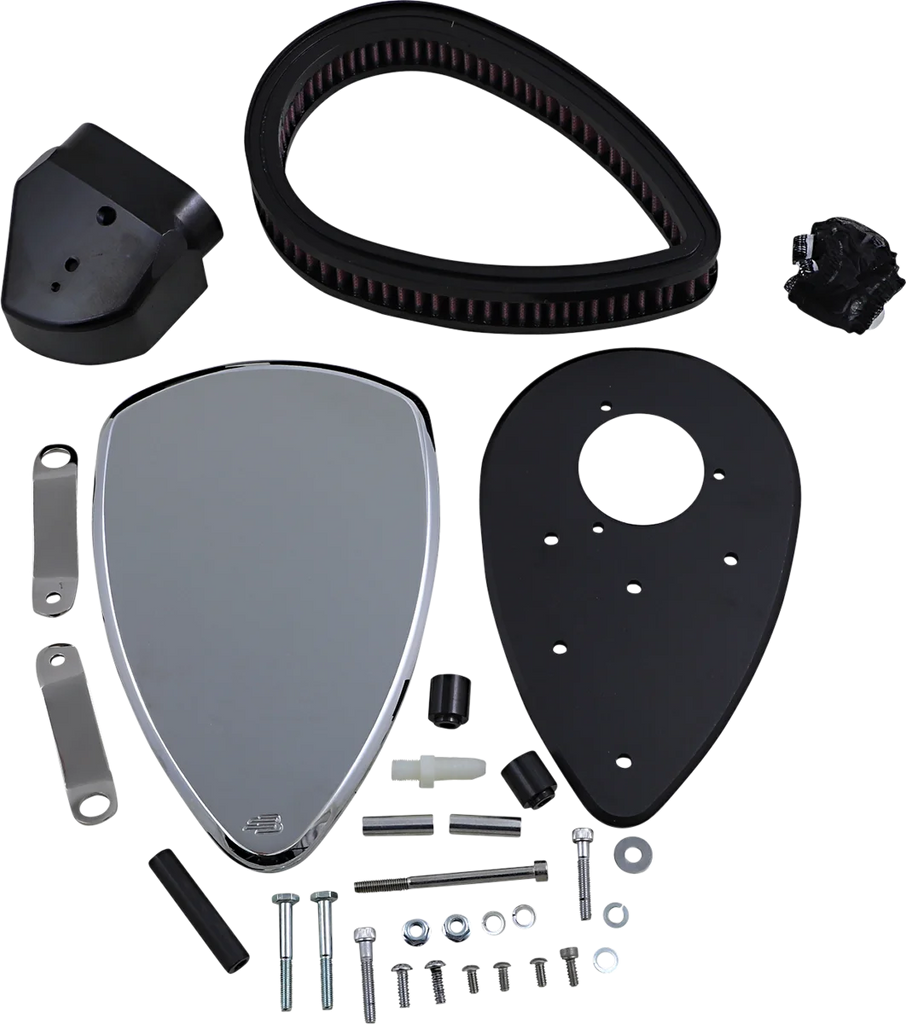 Baron Custom Accessories Big Air Kit - Smooth - Chrome BA-2080-00 - Side View