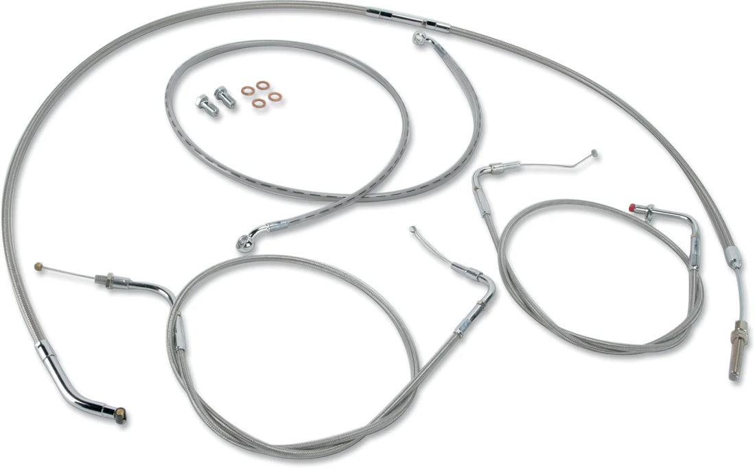 Baron Custom Accessories Cable Kit - 12" - 14" Handlebars - Bolt - Black BA-8050KT-12B - Side View