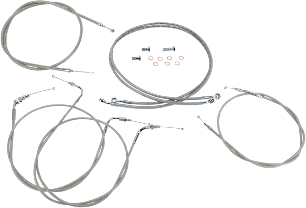 Baron Custom Accessories Cable Line Kit - 12" - 14" - XVS1100CL - Stainless Steel BA-8042KT-12 - Main Product View