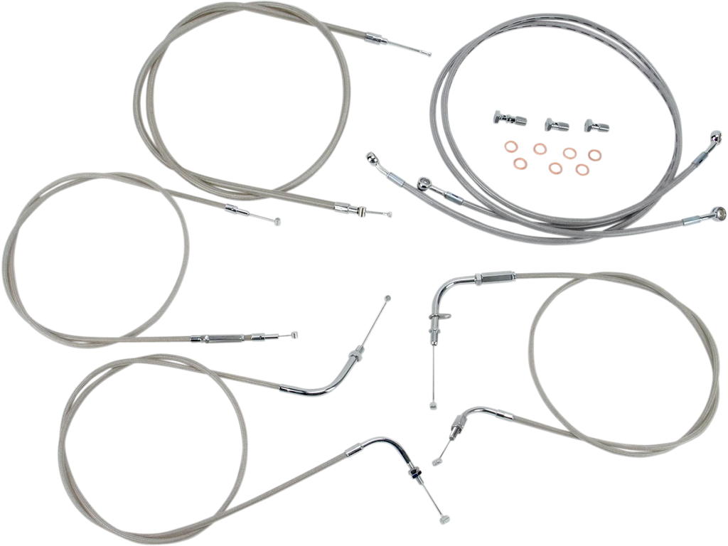 Baron Custom Accessories Cable Line Kit - 12" - 14" - XVS1100CU - Stainless Steel BA-8048KT-12 - Main Product View