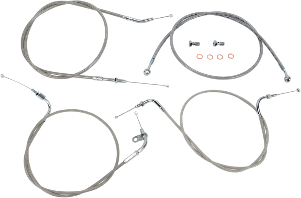 Baron Custom Accessories Cable Line Kit - 12" - 14" - XVS650CL - Stainless Steel BA-8015KT-12 - Main Product View