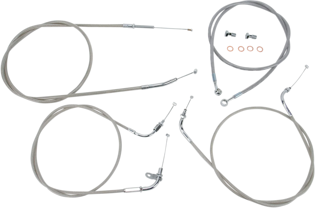 Baron Custom Accessories Cable Line Kit - 15" - 17" - XVS650CL - Stainless Steel BA-8015KT-16 - Main Product View