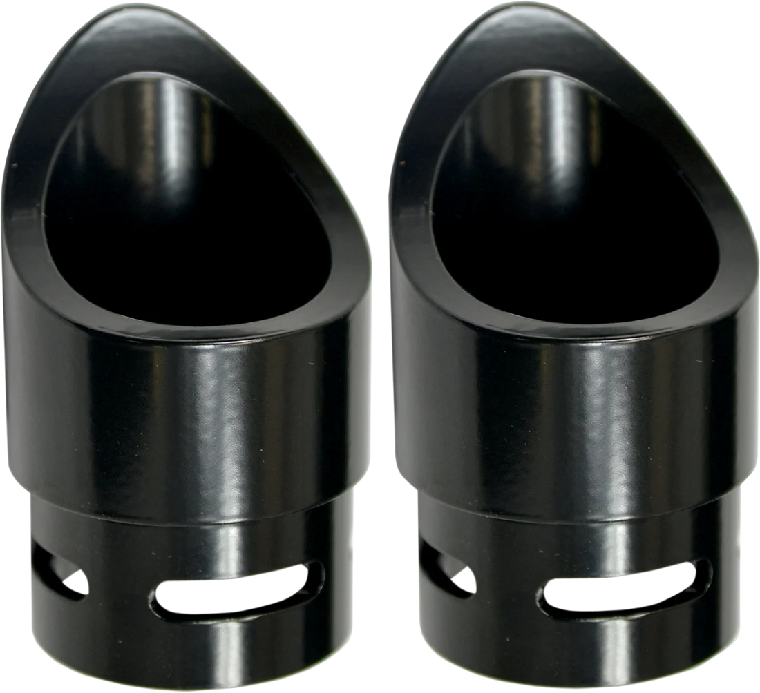 Baron Custom Accessories Family Jewel Exhaust Tip - Black - Mini Scalloped BA-1100-02B - Side View