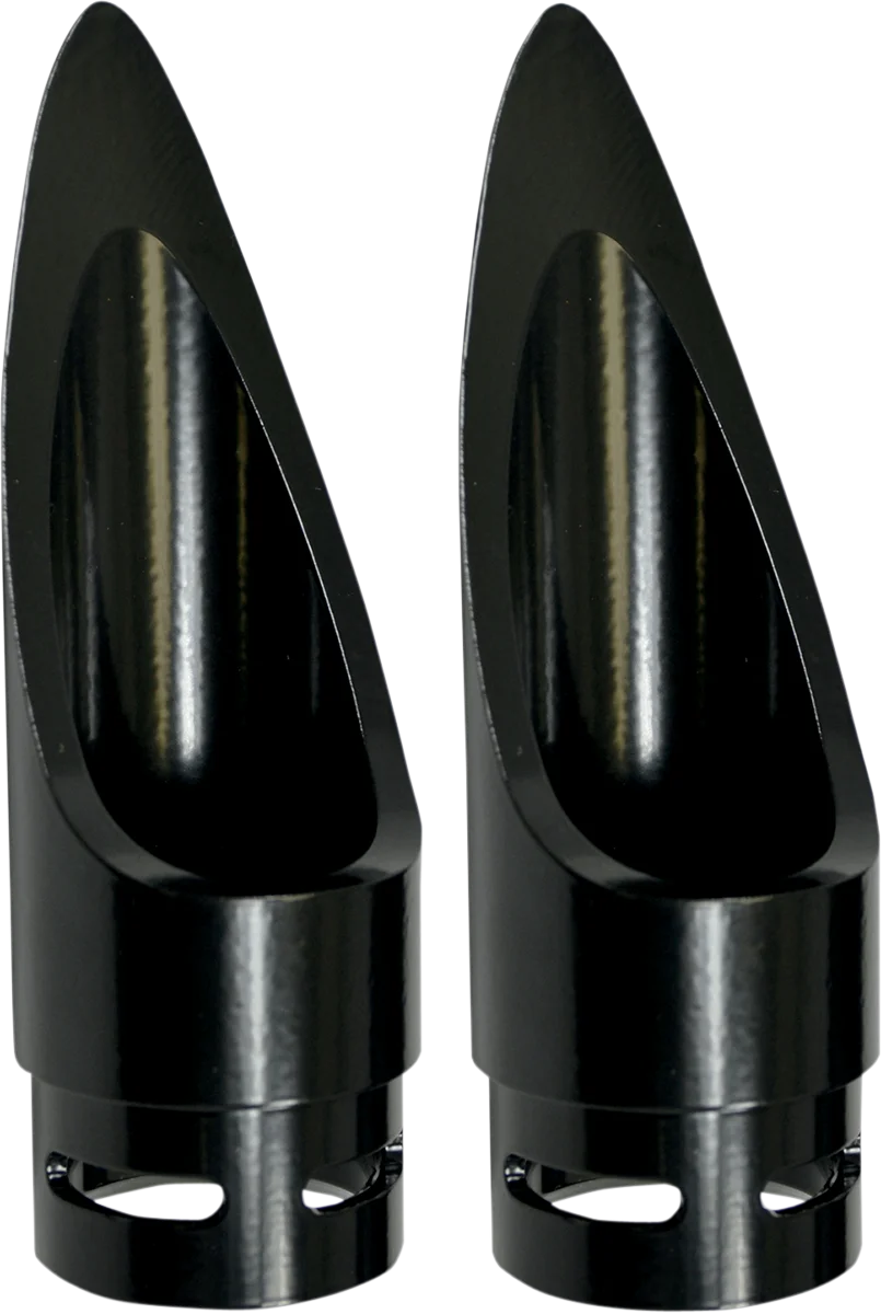 Baron Custom Accessories Family Jewel Exhaust Tip - Black - Scalloped BA-1100-01B - Side View