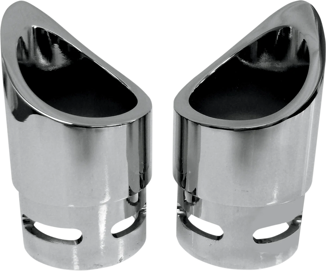 Baron Custom Accessories Family Jewel Exhaust Tip - Chrome - Mini Scalloped BA-1100-02 - Side View